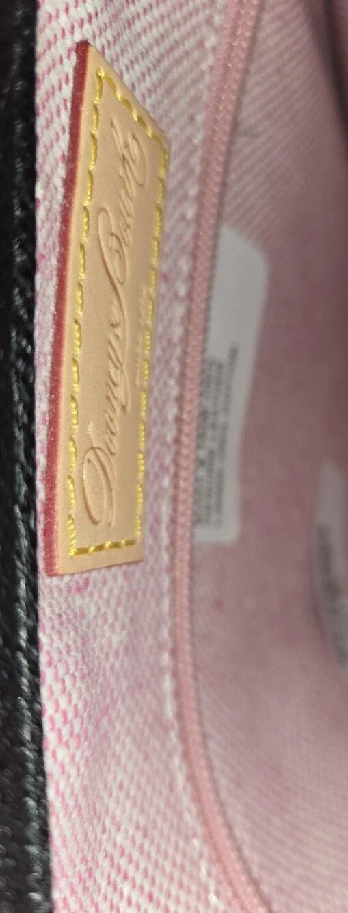 Dooney & Bourke Janine Black Satchel with Tan Trim